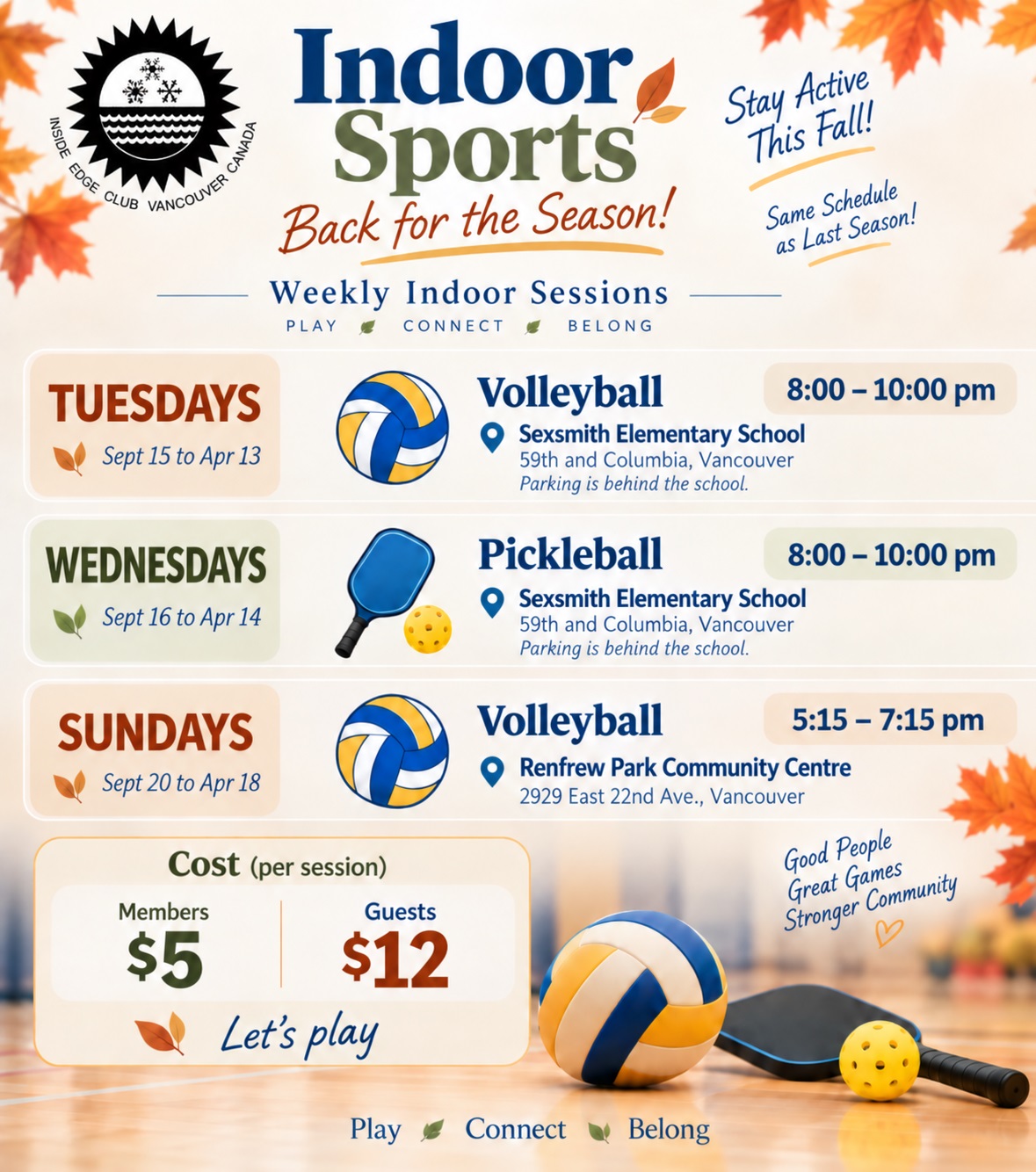 Indoor Sports 2026 2027